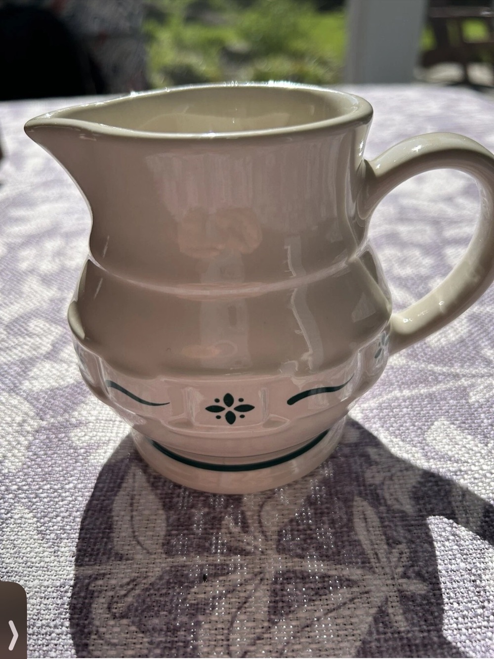 Longaberger Creamer Heritage Green EUC